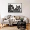 image:imageKate and Laurel Framed Canvas Wall Art Print Black Horses by Emiko and Mark Franzen F2 Images 41 x 28 Sylvie Beaded Black Frame Rustic Farmhouse Animal Art for Wall Decor