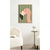 image:imageKate and Laurel Framed Canvas Wall Art Print Flamingo Minimalist Pink Stripes by Laura Moss 18 x 24 Sylvie Natural Frame Whimsical Animal Art for Wall Decor