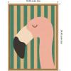 image:imageKate and Laurel Framed Canvas Wall Art Print Flamingo Minimalist Pink Stripes by Laura Moss 18 x 24 Sylvie Natural Frame Whimsical Animal Art for Wall Decor