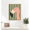 image:imageKate and Laurel Framed Canvas Wall Art Print Flamingo Minimalist Pink Stripes by Laura Moss 18 x 24 Sylvie Natural Frame Whimsical Animal Art for Wall Decor