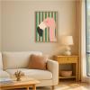 image:imageKate and Laurel Framed Canvas Wall Art Print Flamingo Minimalist Pink Stripes by Laura Moss 18 x 24 Sylvie Natural Frame Whimsical Animal Art for Wall Decor