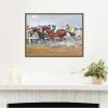 image:imageKate and Laurel Framed Canvas Wall Art Print Horse Race 1911 Angelo Jank by Nostalgia Prints 24 x 18 Sylvie Walnut Frame Traditional Sport Art for Wall Decor