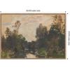 image:imageKate and Laurel Framed Canvas Wall Art Print Landscape by the River Barycz by Adolf Dressler by Nostalgia Prints 33 x 23 Sylvie Beaded Rustic Natural Frame Traditional Landscape Art for Wall Decor