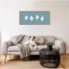 image:imageKate and Laurel Framed Canvas Wall Art Print Minimalist Birds Panel Blue by Laura Moss 40 x 18 Sylvie Natural Frame Modern Contemporary Animal Art for Wall Decor