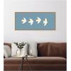 image:imageKate and Laurel Framed Canvas Wall Art Print Minimalist Birds Panel Blue by Laura Moss 40 x 18 Sylvie Natural Frame Modern Contemporary Animal Art for Wall Decor