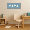 image:imageKate and Laurel Framed Canvas Wall Art Print Minimalist Birds Panel Blue by Laura Moss 40 x 18 Sylvie Natural Frame Modern Contemporary Animal Art for Wall Decor