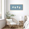 image:imageKate and Laurel Framed Canvas Wall Art Print Minimalist Birds Panel Blue by Laura Moss 40 x 18 Sylvie Natural Frame Modern Contemporary Animal Art for Wall Decor