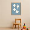image:imageKate and Laurel Framed Canvas Wall Art Print Minimalist Birds Poster Blue by Laura Moss 18 x 24 Sylvie Natural Frame Modern Contemporary Animal Art for Wall Decor