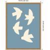 image:imageKate and Laurel Framed Canvas Wall Art Print Minimalist Birds Poster Blue by Laura Moss 18 x 24 Sylvie Natural Frame Modern Contemporary Animal Art for Wall Decor