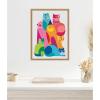 image:imageKate and Laurel Framed Canvas Wall Art Print Modern Abstract Cats by Rachel Lee 18 x 24 Sylvie Natural Frame Whimsical Abstract Art for Wall Decor