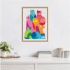 image:imageKate and Laurel Framed Canvas Wall Art Print Modern Abstract Cats by Rachel Lee 18 x 24 Sylvie Natural Frame Whimsical Abstract Art for Wall Decor