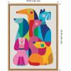 image:imageKate and Laurel Framed Canvas Wall Art Print Modern Abstract Dogs by Rachel Lee 18 x 24 Sylvie Natural Frame Modern Contemporary Abstract Art for Wall Decor