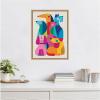 image:imageKate and Laurel Framed Canvas Wall Art Print Modern Abstract Dogs by Rachel Lee 18 x 24 Sylvie Natural Frame Modern Contemporary Abstract Art for Wall Decor