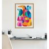 image:imageKate and Laurel Framed Canvas Wall Art Print Modern Abstract Dogs by Rachel Lee 18 x 24 Sylvie Natural Frame Modern Contemporary Abstract Art for Wall Decor