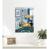image:imageKate and Laurel Framed Canvas Wall Art Print Pizza Cats by Rachel Lee 3 Birdies Studio 18 x 24 Sylvie White Frame Whimsical Animal Art for Wall Decor