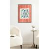 image:imageKate and Laurel Framed Canvas Wall Art Print Sardine with Pink Stripes by Alicia Bock 18 x 24 Sylvie Walnut Frame Coastal Animal Art for Wall Decor