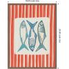 image:imageKate and Laurel Framed Canvas Wall Art Print Sardine with Pink Stripes by Alicia Bock 18 x 24 Sylvie Walnut Frame Coastal Animal Art for Wall Decor