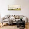 image:imageKate and Laurel Framed Canvas Wall Art Print Sheep Grazing By The Coast by Henry Andrew Harper by Nostalgia Prints 40 x 18 Sylvie Walnut Frame Traditional Landscape Art for Wall Decor