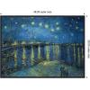 image:imageKate and Laurel Framed Canvas Wall Art Print Starry Night Over the Rhone 1888 Vincent van Gogh by Nostalgia Prints 38 x 28 Sylvie Beaded Black Frame Traditional Landscape Art for Wall Decor