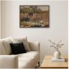 image:imageKate and Laurel Framed Canvas Wall Art Print Village Garden by Jan Stanislawski by Nostalgia Prints 24 x 18 Sylvie Walnut Frame Traditional Landscape Art for Wall Decor