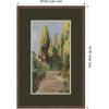 image:imageKate and Laurel Framed Wall Art Print Parklandschaft Olga Wisinger Faux Mat by Nostalgia Prints 28 x 42 Florence Medium Brown Frame Traditional Landscape Art for Wall Decor