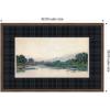 image:imageKate and Laurel Framed Wall Art Print Smoke From the City Robert Burns Wilson Blue Faux Mat by Nostalgia Prints 42 x 28 Florence Medium Brown Frame Traditional Landscape Art for Wall Decor