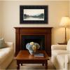 image:imageKate and Laurel Framed Wall Art Print Smoke From the City Robert Burns Wilson Blue Faux Mat by Nostalgia Prints 42 x 28 Florence Medium Brown Frame Traditional Landscape Art for Wall Decor