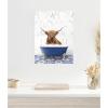 image:imageKate and Laurel Highland Cow in Eclectic Blue Bathtub Framed Canvas Wall Art by Amy Peterson 18 x 24 Sylvie White Whimsical Animals Bathroom Humor Art for Wall Decor Living Room Bedroom