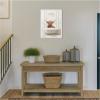 image:imageKate and Laurel Highland Cow in Lux Bathtub Framed Canvas Wall Art by Amy Peterson 18 x 24 Sylvie White Whimsical Humor Animals Bathroom Art for Wall Decor Living Room Bedroom