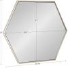 image:imageKate and Laurel McNeer Modern Wall Mirror 22 x 25 Silver Geometric Hexagon Mirror for Wall