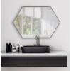 image:imageKate and Laurel McNeer Modern Wall Mirror 31 x 22 Silver Geometric Hexagon Mirror for Wall