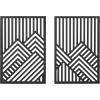 image:imageKate and Laurel Montour Modern Art Plaque Set 2 Piece 16x24 Black Contemporary Carved Geometric Wall Art Home Decor for Display