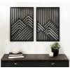 image:imageKate and Laurel Montour Modern Art Plaque Set 2 Piece 16x24 Black Contemporary Carved Geometric Wall Art Home Decor for Display