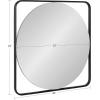 image:imageKate and Laurel Nobles Modern Square Mirror 24 x 24 Black Decorative Square Wall Decor with an Inset Round Mirror