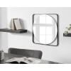 image:imageKate and Laurel Nobles Modern Square Mirror 24 x 24 Black Decorative Square Wall Decor with an Inset Round Mirror