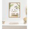 image:imageKate and Laurel Penguins in Palm Bathtub Framed Canvas Wall Art by Amy Peterson 18 x 24 Sylvie Natural Whimsical Animals Bathroom Tropical Art for Wall Decor Living Room Bedroom