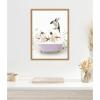 image:imageKate and Laurel Penguins in Spring Bathtub Framed Canvas Wall Art by Amy Peterson 18 x 24 Sylvie Natural Whimsical Animals Bathroom Art for Wall Decor Living Room Bedroom