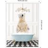 image:imageKate and Laurel Polar Bear in Blue Bathtub on Checker Floor Framed Canvas Wall Art by Amy Peterson 18 x 24 Sylvie White Whimsical Animals Bathroom Art for Wall Decor Living Room Bedroom