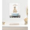 image:imageKate and Laurel Polar Bear in Blue Bathtub on Checker Floor Framed Canvas Wall Art by Amy Peterson 18 x 24 Sylvie White Whimsical Animals Bathroom Art for Wall Decor Living Room Bedroom