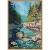 image:imageKate and Laurel Rocky Rapids Framed Canvas Wall Art by Rachel Christopoulos 23 x 33 Sylvie Natural Farmhouse Landscapes Nature Art for Wall Decor Living Room Bedroom
