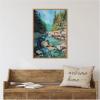 image:imageKate and Laurel Rocky Rapids Framed Canvas Wall Art by Rachel Christopoulos 23 x 33 Sylvie Natural Farmhouse Landscapes Nature Art for Wall Decor Living Room Bedroom
