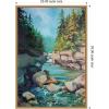image:imageKate and Laurel Rocky Rapids Framed Canvas Wall Art by Rachel Christopoulos 23 x 33 Sylvie Natural Farmhouse Landscapes Nature Art for Wall Decor Living Room Bedroom