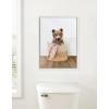 image:imageKate and Laurel Sylvie Beaded Bear Cub In Laundry Basket Traditional Style Vintage Framed Canvas Wall Art by Amy Peterson 18x24 White Modern Fun Animal Laundry Wall Art for Home Dcor