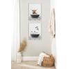 image:imageKate and Laurel Sylvie Beaded Highland Cow in Black and White Stencil Bath Vintage Framed Canvas Wall Art by Amy Peterson Art Studio 18x24 White Cute Cow Bathtub Art for Wall