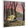 image:imageKate and Laurel Sylvie Camping Tent 2 Framed Canvas Wall Art by Emily Kenney 22x22 White Contemporary Nature Art