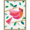image:imageKate and Laurel Sylvie Cardinal Bird Framed Canvas Wall Art by Carey Copeland 18x24 Natural MidCentury Colorful Animal Wall Decor