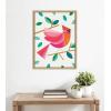 image:imageKate and Laurel Sylvie Cardinal Bird Framed Canvas Wall Art by Carey Copeland 18x24 Natural MidCentury Colorful Animal Wall Decor