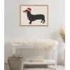 image:imageKate and Laurel Sylvie Dachshund Through The Snow Framed Canvas Wall Art by Jake Goossen 18x24 Natural Cute Christmas Wiener Dog Art for Wall