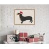 image:imageKate and Laurel Sylvie Dachshund Through The Snow Framed Canvas Wall Art by Jake Goossen 18x24 Natural Cute Christmas Wiener Dog Art for Wall
