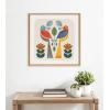 image:imageKate and Laurel Sylvie Folk Birds Harvest Framed Canvas Wall Art by Carey Copeland 22x22 Natural MidCentury Colorful Bird Wall Decor